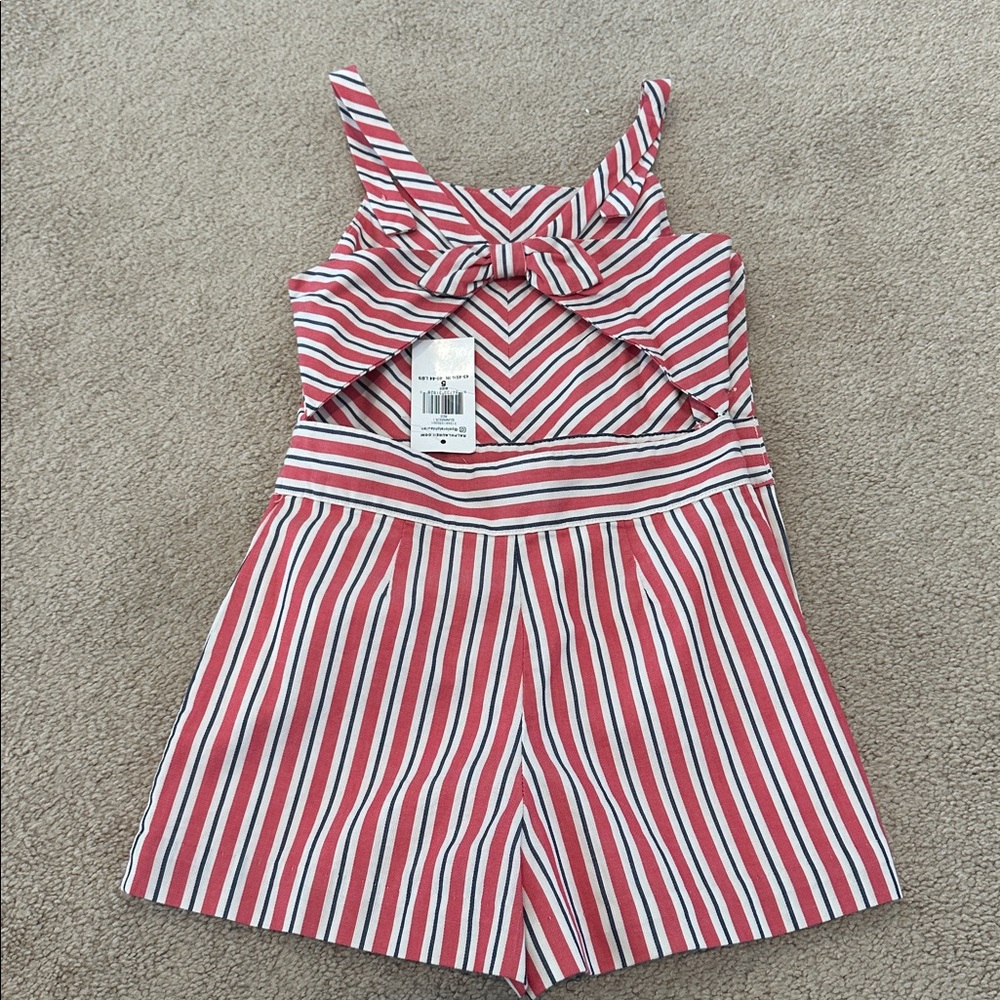 Polo by Ralph Lauren Red and White Striped Kids Romper - Picture 6 of 6